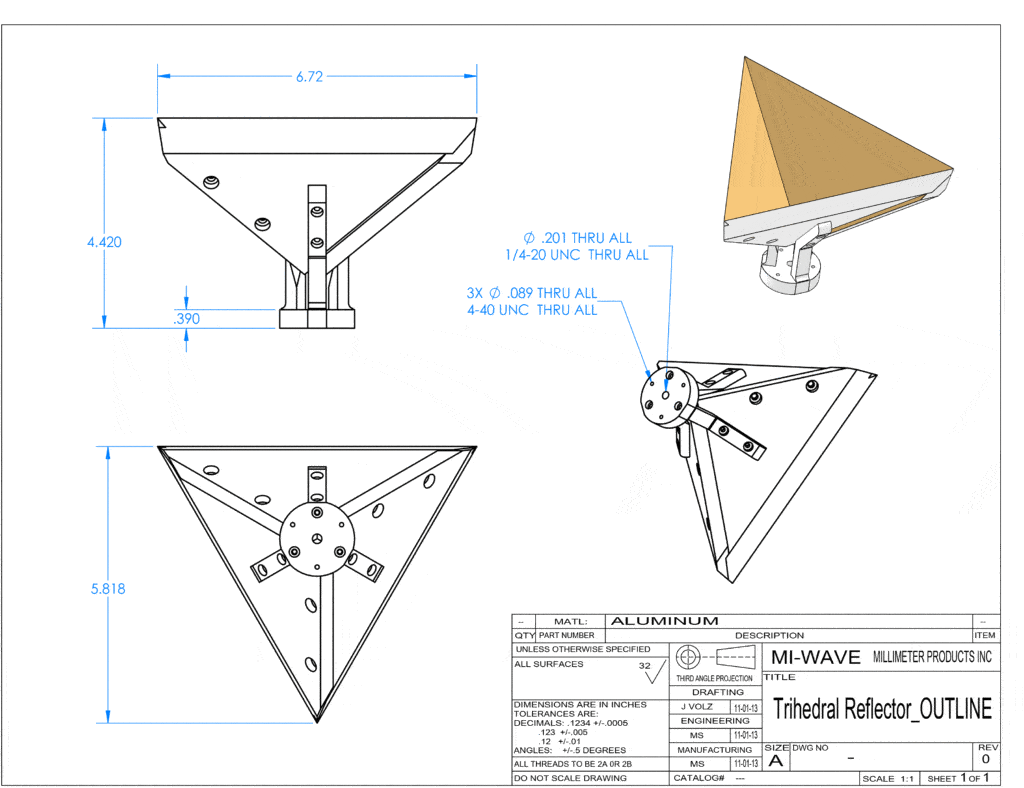 Trihedral Corner Reflector Antennas Reflector Antenna Design
