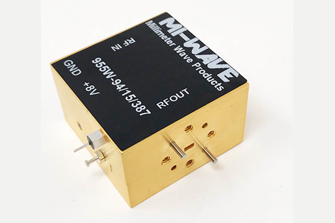 RF Power Amplifier, 92 GHz - 96 GHz, Small Signal Gain (dB) 12 dB, Noise Figure 4 dB, Output Power(Psat) (dBm) +8 dBm