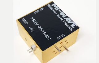 955EF-25-15-387, RF Power Amplifier, 60GHz - 90GHz, Small Signal Gain 30 dB, Noise Figure 5 dB, Output Power @ Psat= 15 dBm