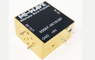 955EF-30/15/387, RF Power Amplifier, 60GHz - 90GHz, Small Signal Gain (dB) 30 dB, Output Power @ Psat (dBm) 15 dBm, Noise Figure (dB) 5 dB