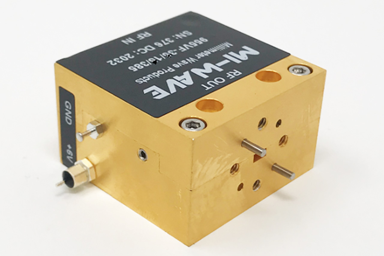 955VF-30-10-385, Low Noise Amplifier, 50 GHz - 75 GHz, Small Signal Gain 30 dB, Noise Figure 5.0 dB