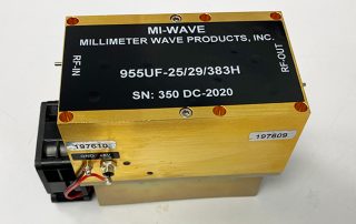 955UF-25/29/383H, Rf Power Amplifier, 40GHz - 60GHz, Small Signal Gain (dB) 25dB, Output Saturated Power (dBm) +29 dBm, Noise figure (dB) 5dB