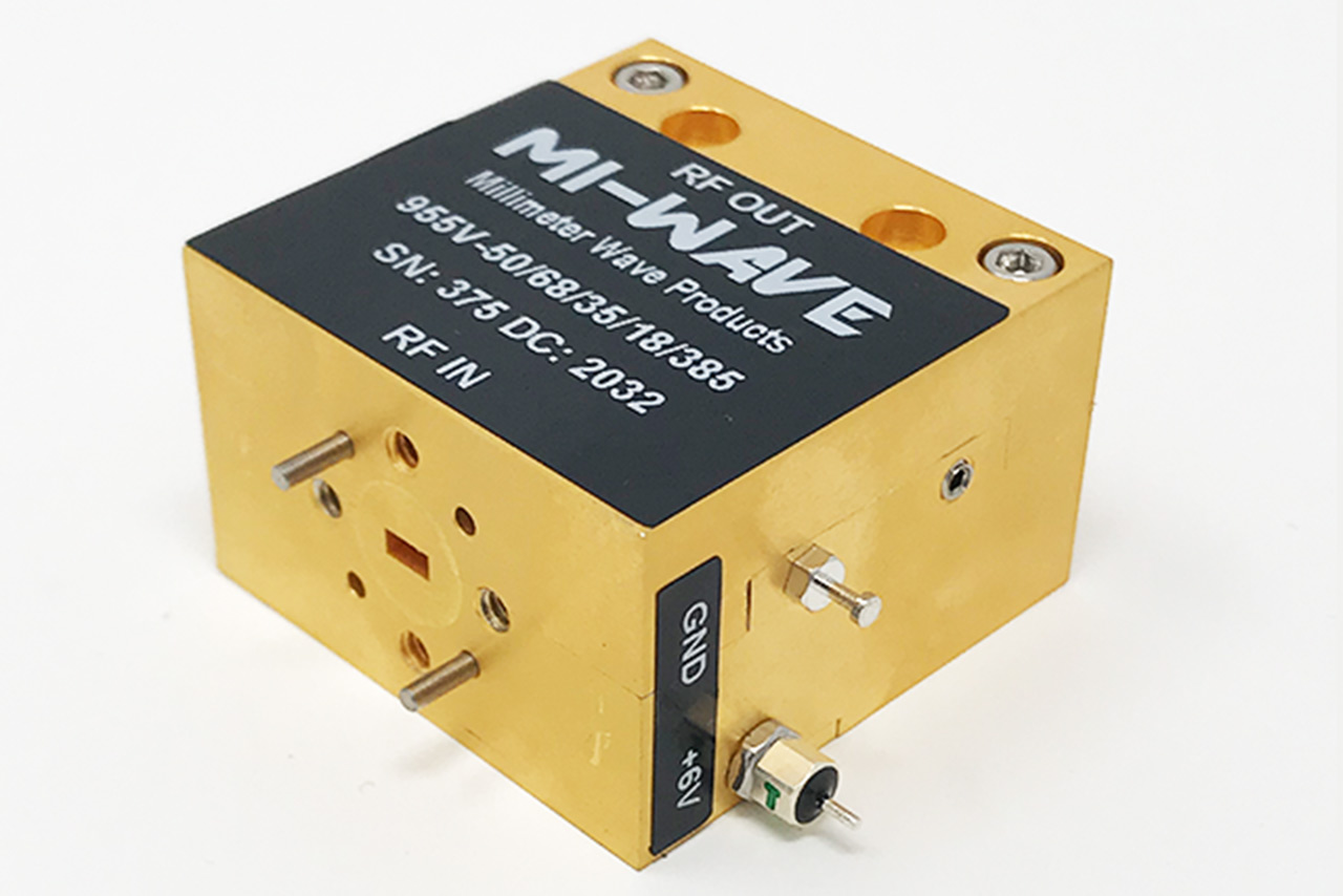 Power Amplifier, 50 GHz - 68 GHz, Small Signal Gain 35 dB, Output Power(Psat) (dBm) +15 dBm, WR-15