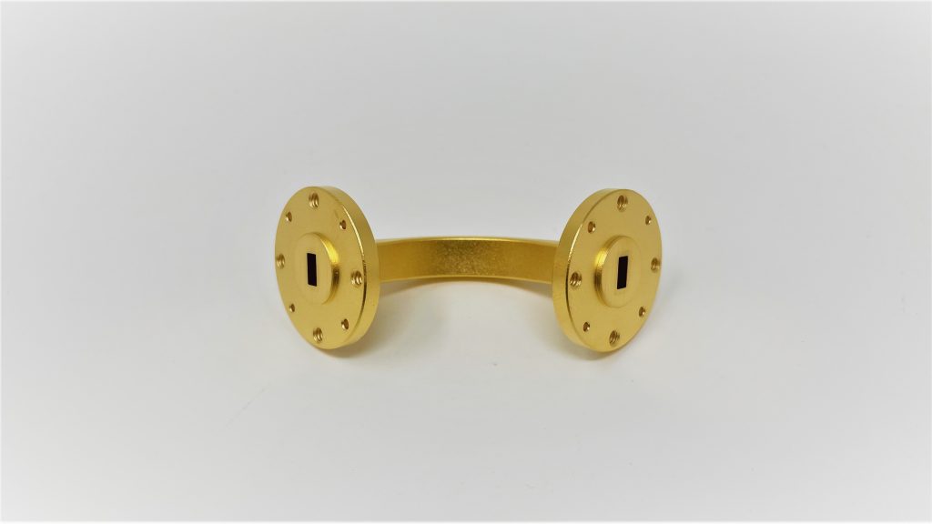 WR-10 W-Band 90 Degree H-Plane Bend Gold Plated By Quantum Microwave 